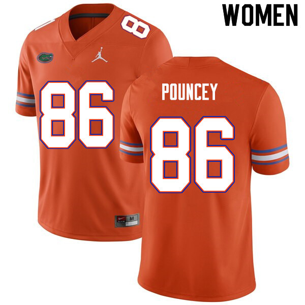 Women #86 Jordan Pouncey Florida Gators College Football Jerseys Sale-Orange